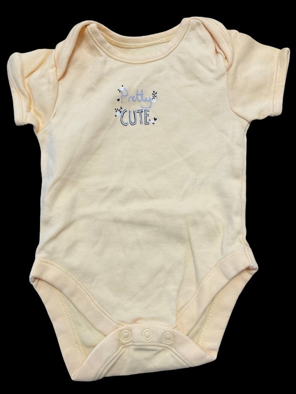 🌻10/$25 - Yellow "Pretty Cute" Graphic Onesie